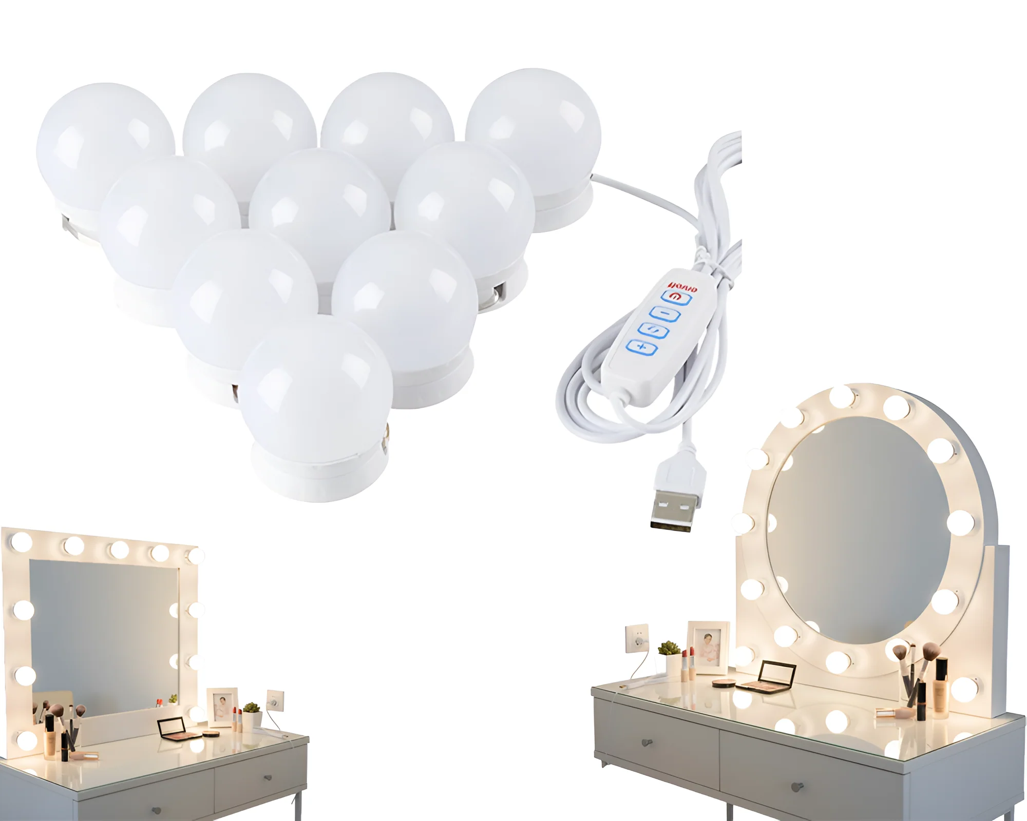 LED Vanity Mirror Light Bulbs – Adjustable Makeup Mirror Lights with 3 Color Temperatures - Image 2
