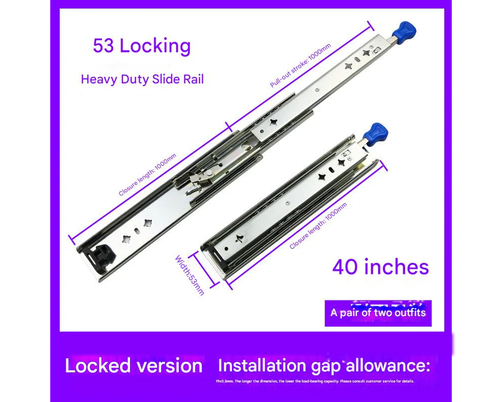 1000mm Drawer Slides Runner - Image 4