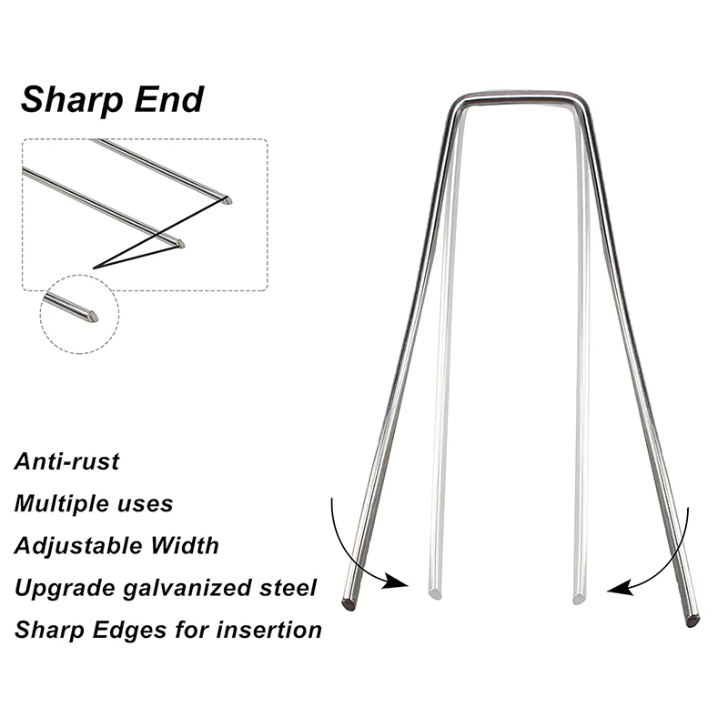 100pcs Weed Mat Pins Galvanised Garden Landscape Staples - Image 2