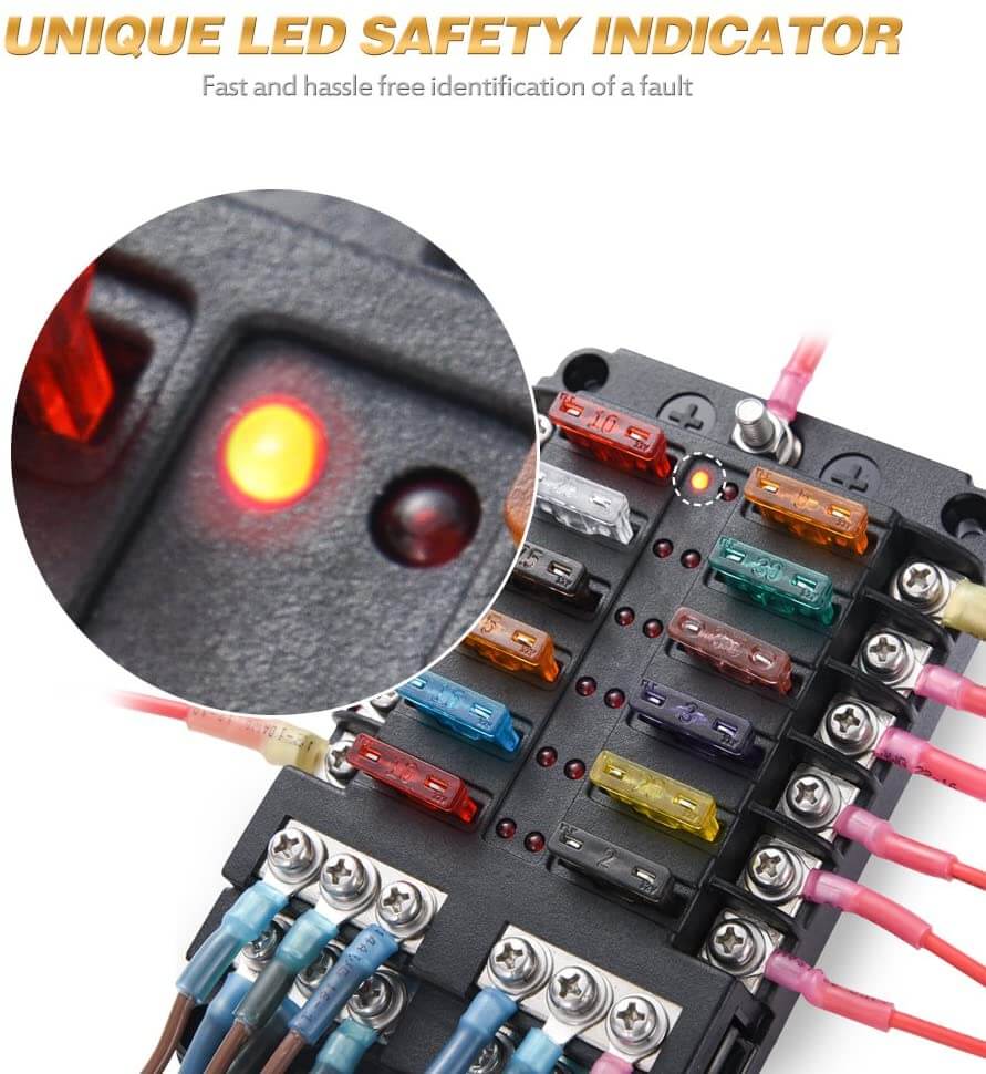 12 Circuit Negative Bus Blade Fuse Block - Image 4