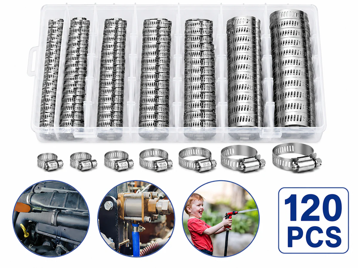 120PCS Hose Pipe Clamps Clips - Image 2