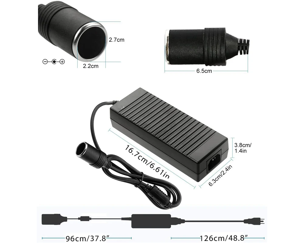 120W AC to DC Power Adapter Converter 230V-12V Car Cigarette Socket Charger - Image 2