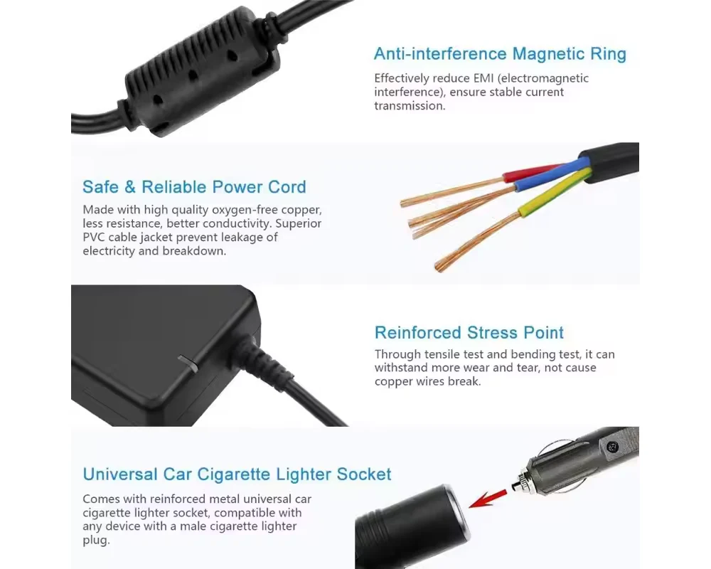 120W AC to DC Power Adapter Converter 230V-12V Car Cigarette Socket Charger - Image 5