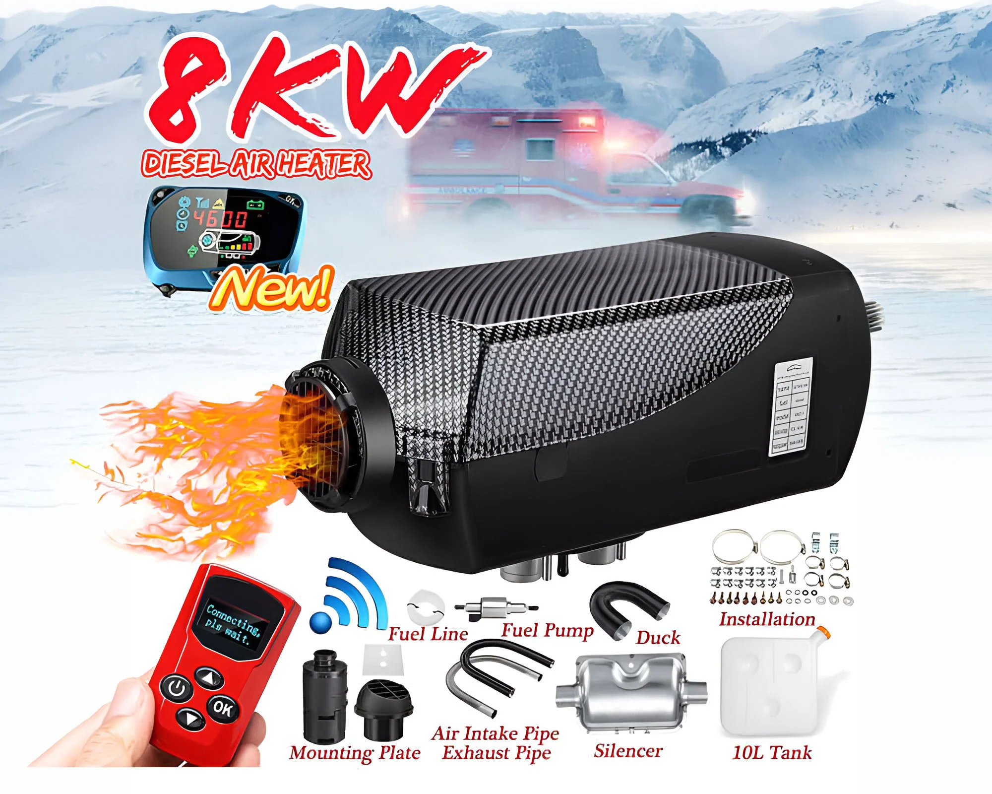 12V 8KW Smart Diesel Air Heater - Image 3