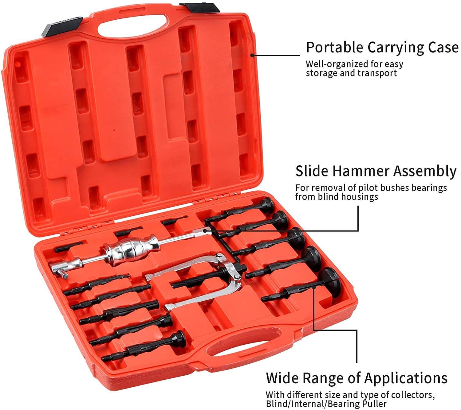 16Pcs Bearing Extractor Blind Hole Inner Internal Bushes Puller Set - Image 2