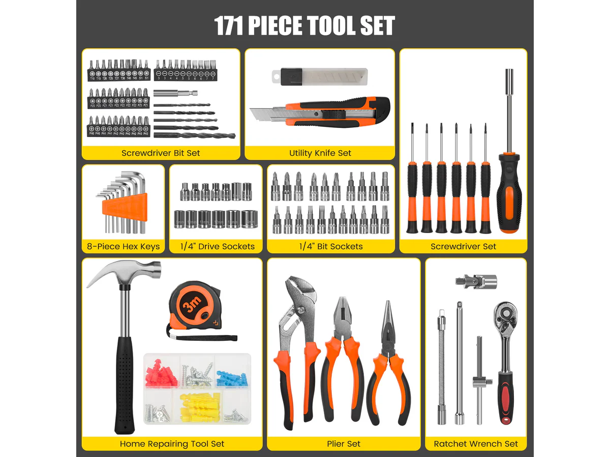 171 PCS Socket Wrench Auto Repair Tool - Image 5
