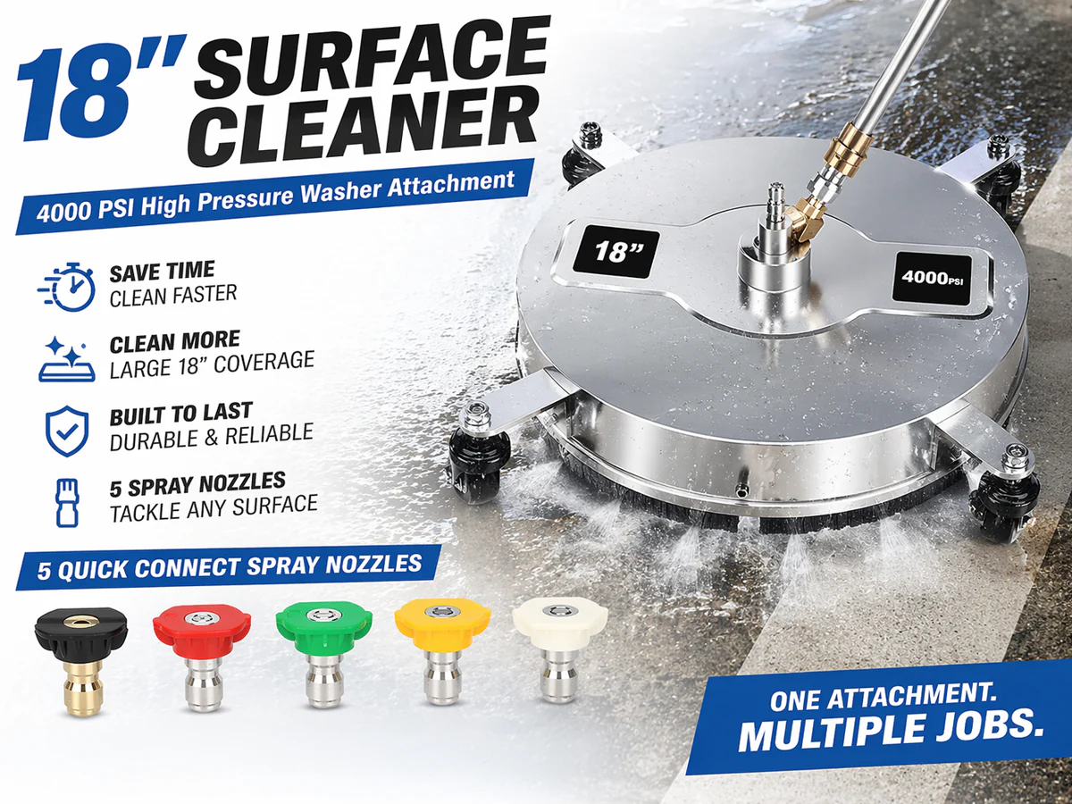 18" Pressure Washer Surface Cleaner with accessories - Image 2
