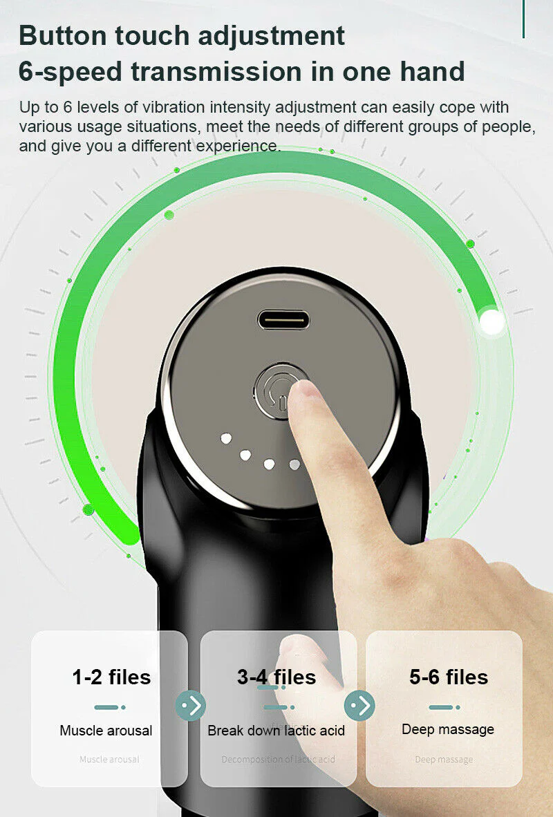Mini Massage Gun with 4 Massage Heads - Image 2