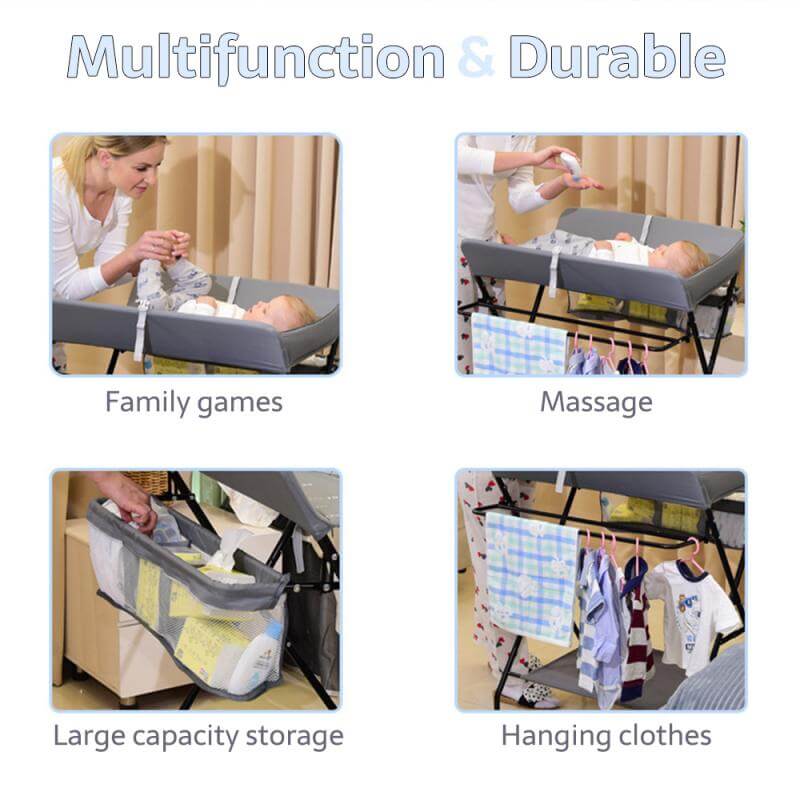 Foldable Nappy Care Station with Wheels - Image 4