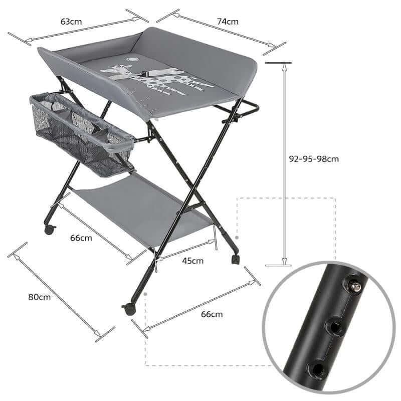 Foldable Nappy Care Station with Wheels - Image 5
