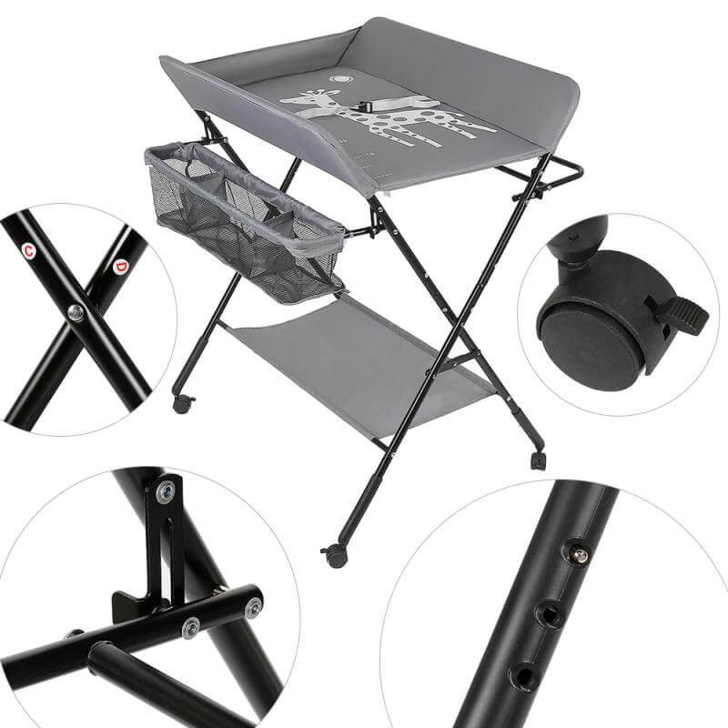 Foldable Nappy Care Station with Wheels - Image 7