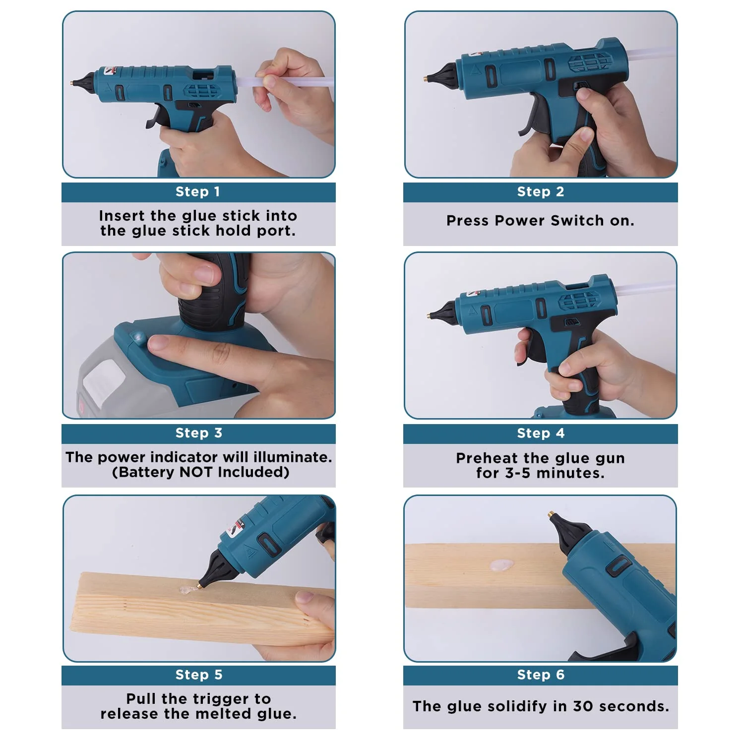 Cordless Hot Glue Gun Compatible with Makita 18V Battery - Image 6