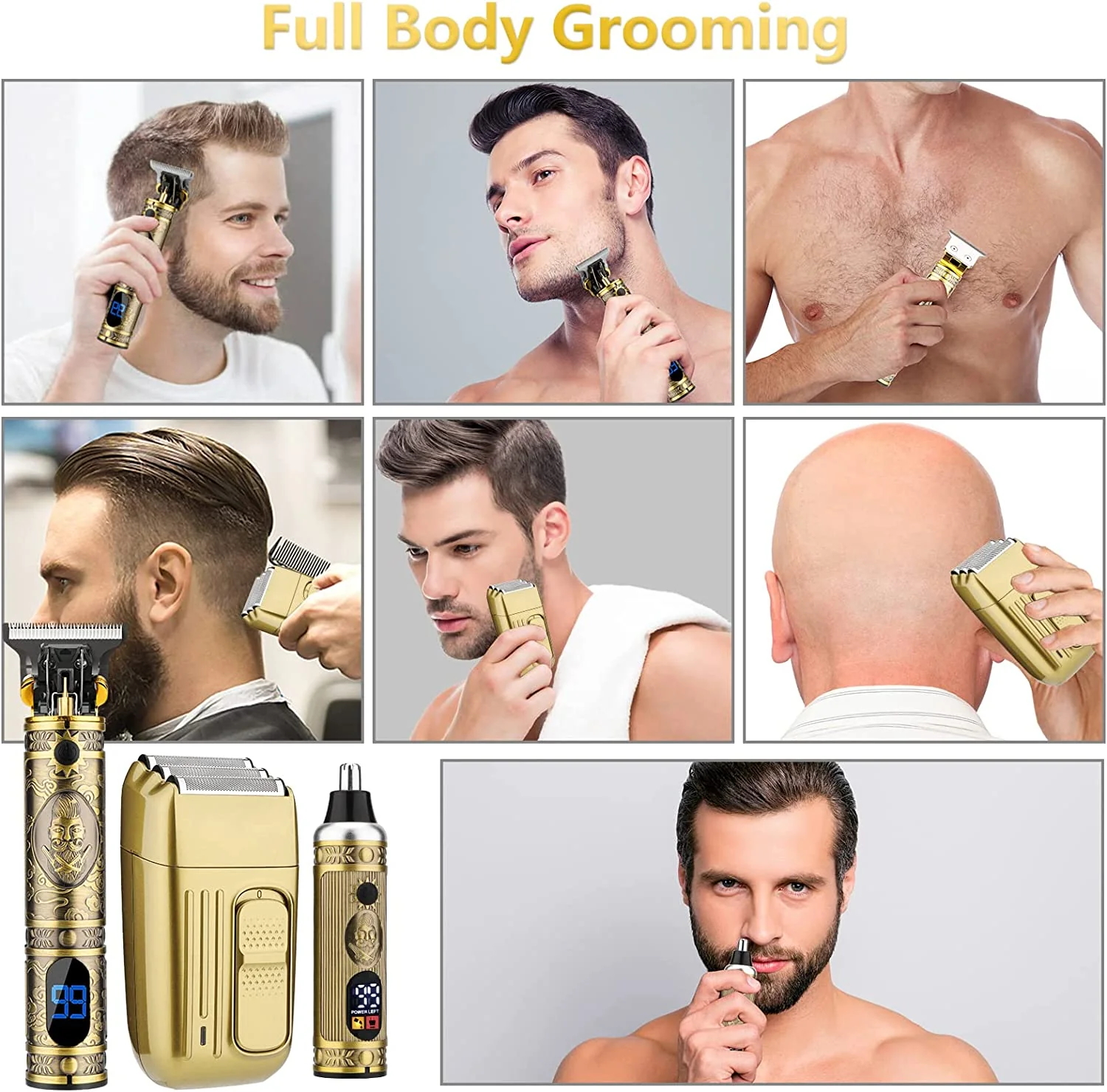 Hair Clippers for Men Beard Trimmer Razor Cordless - Image 2