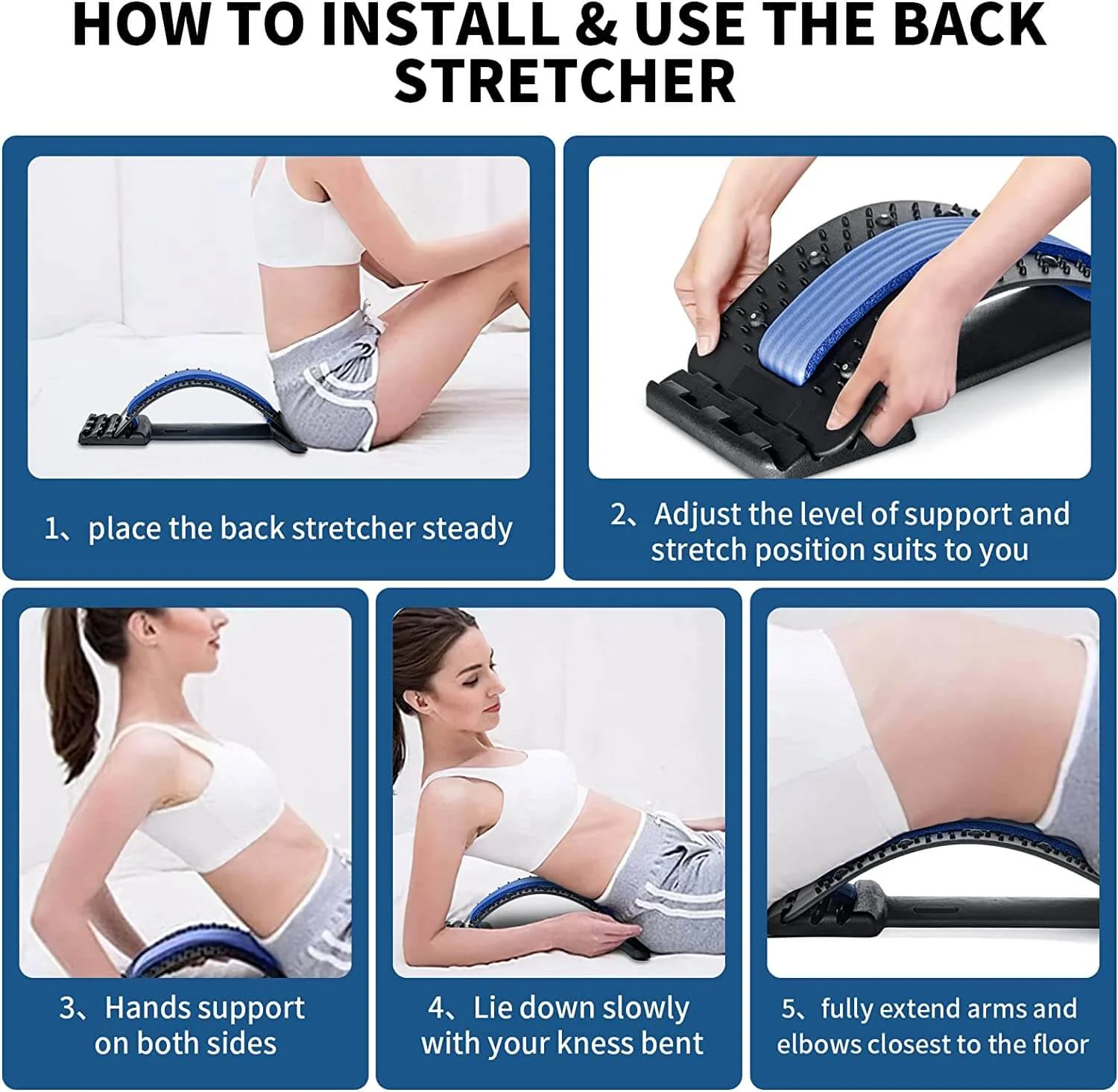 Back Stretcher for Lower Back Pain Relief, Multi Level Lumbar Support Spine Board for Bed, Chair and Car - Image 7