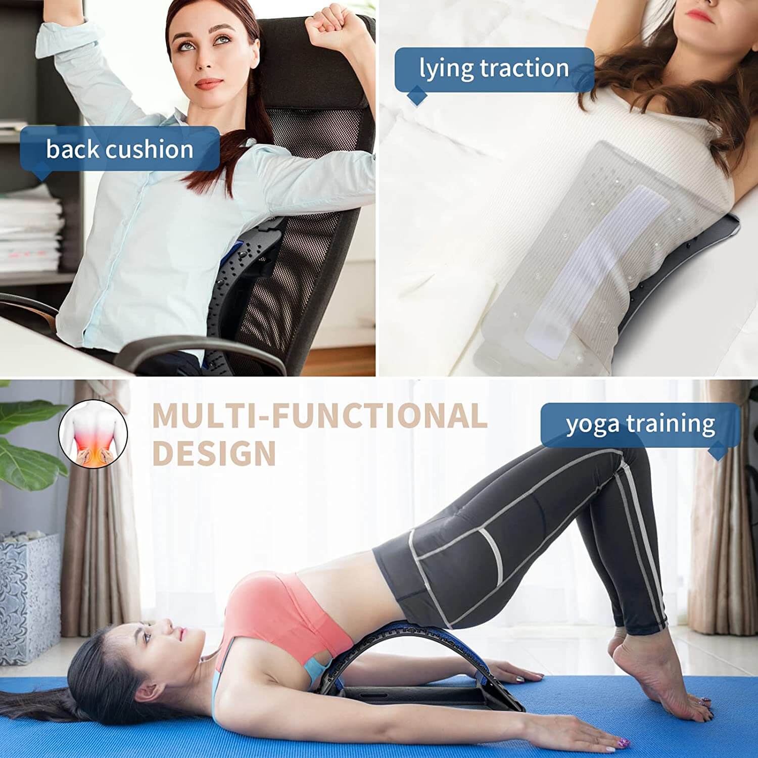 Back Stretcher for Lower Back Pain Relief, Multi Level Lumbar Support Spine Board for Bed, Chair and Car - Image 8