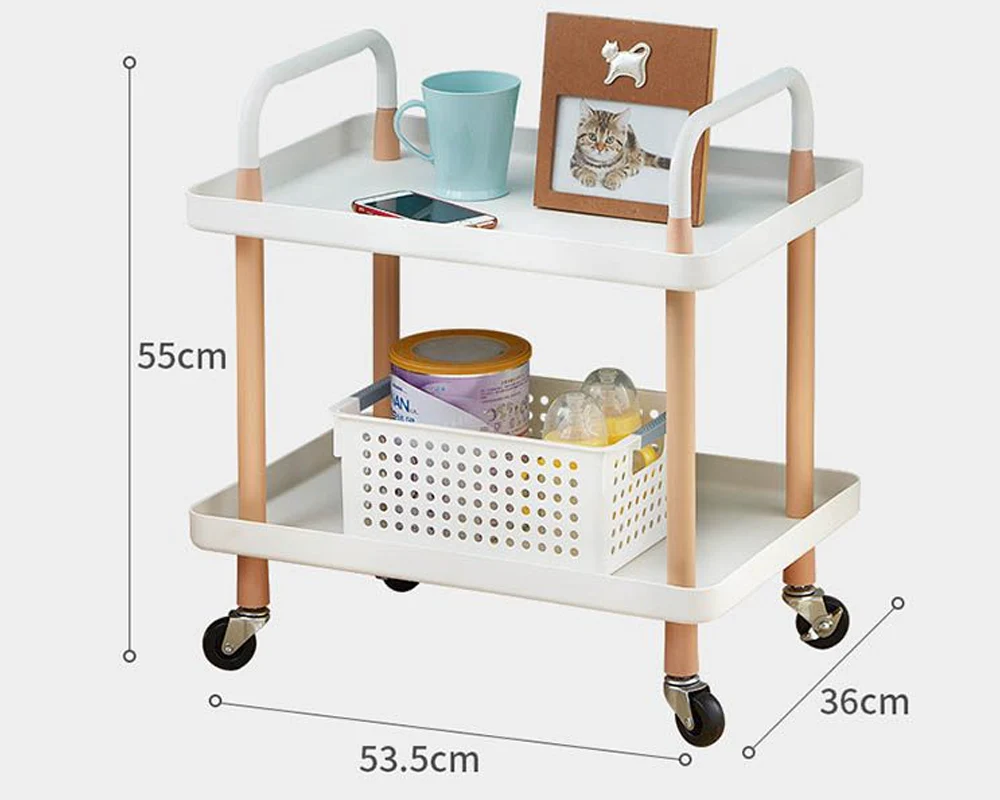Utility Rolling Cart 2 Tiers Multi-Function Utility Rolling Cart - Image 3