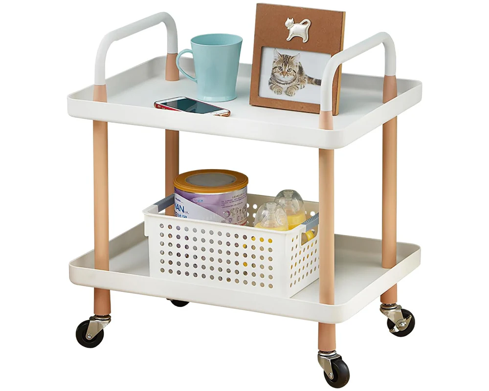 Utility Rolling Cart 2 Tiers Multi-Function Utility Rolling Cart - Image 8