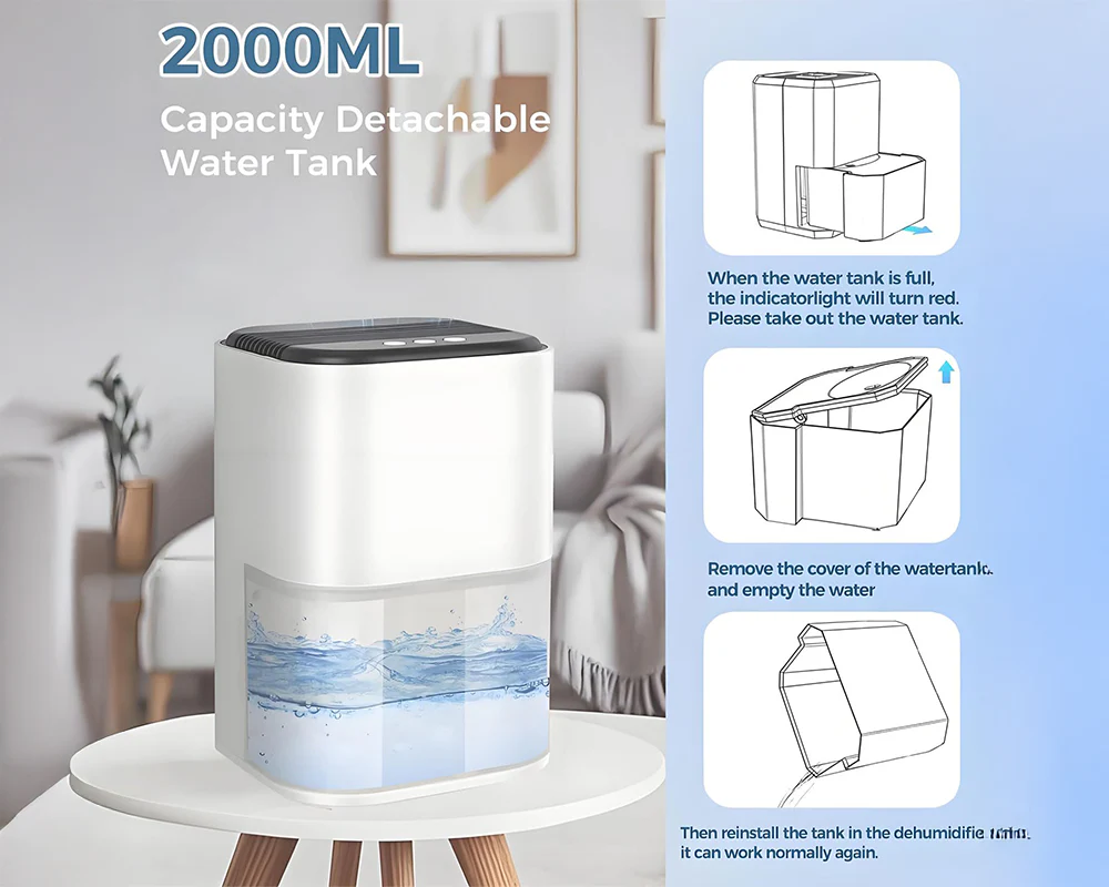 Portable Dehumidifier 2000ml - Image 8