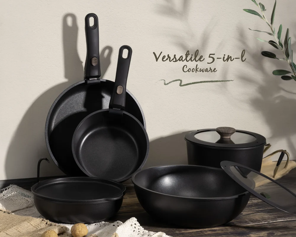 Ceramic Cookware Set Non Toxic with Detachable Handles 20 Pcs - Image 9