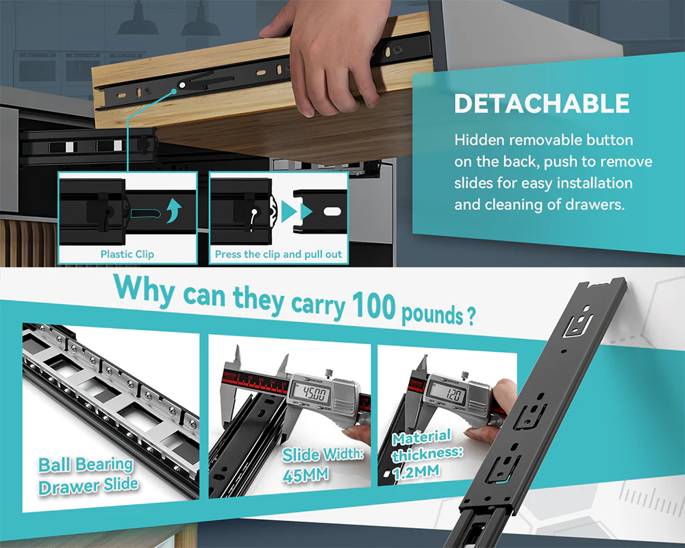 Drawer Slides Runner 22 Inch - Image 3