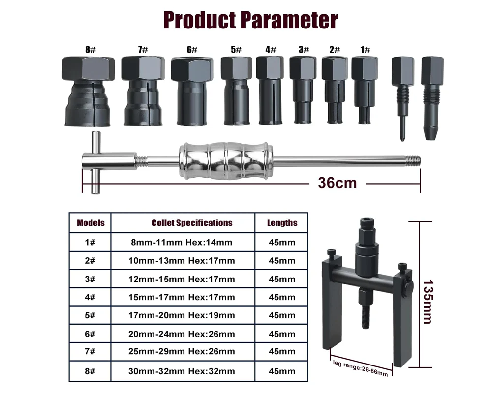 12PCS Blind Bearing Slide Hammer Tool Kit - Image 5