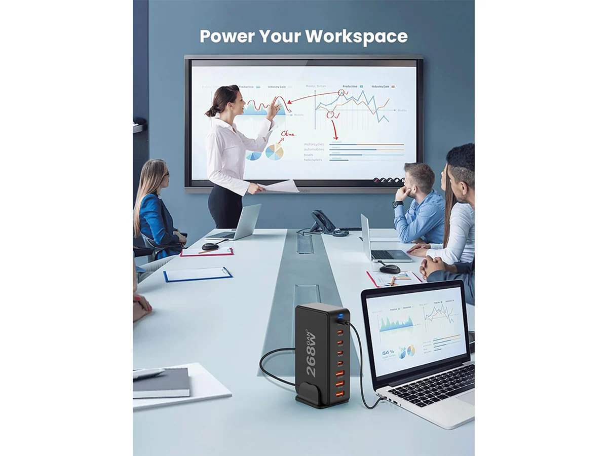 8 Port 260W USB C Charging Station GaN Fast Charging Hub - Image 7