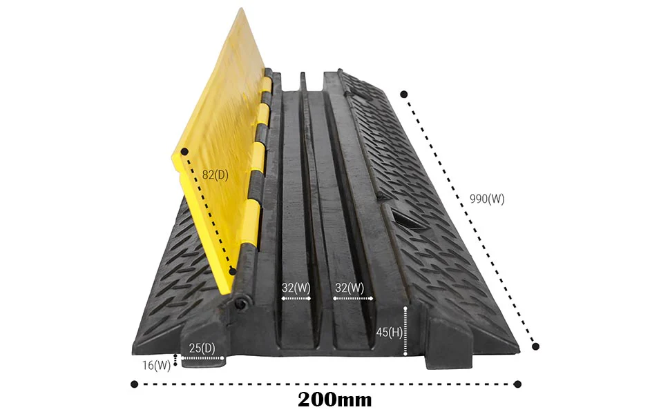 2 Channel Floor Cable Protector Solid Ramp - Image 3