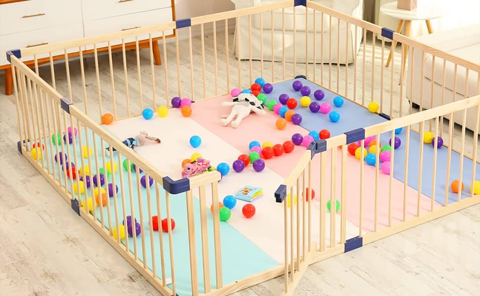 Baby Playpen Kids Play Fence with Door Playpen 8 Panel - Image 7