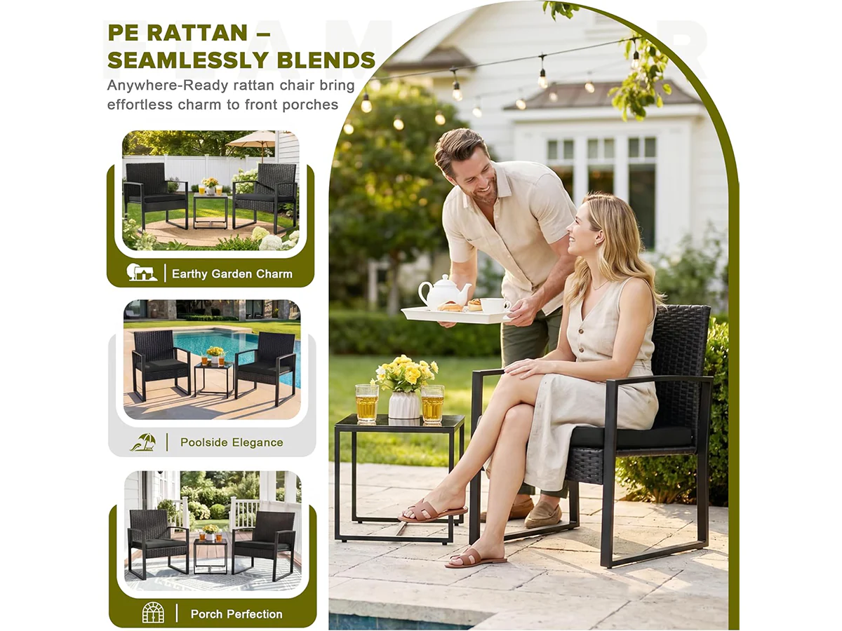 Outdoor Wicker Bistro Set - Image 8