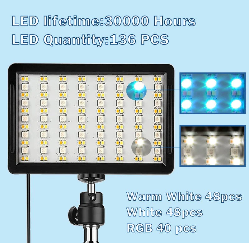 70 LED Video Light with Tripod Stand 1.2M - Image 6