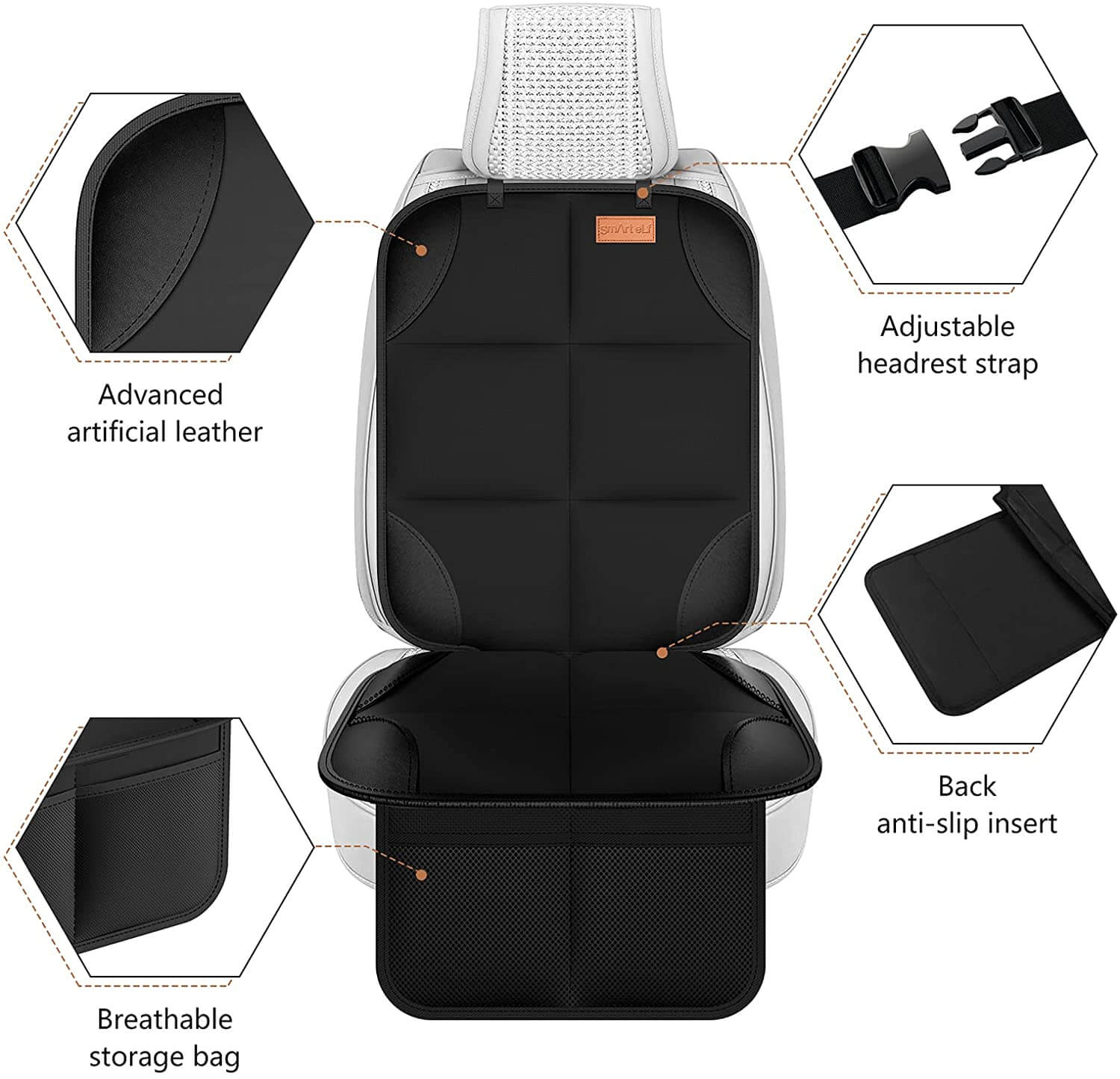 Car Seat Covers non-slip mesh pockets - Image 6