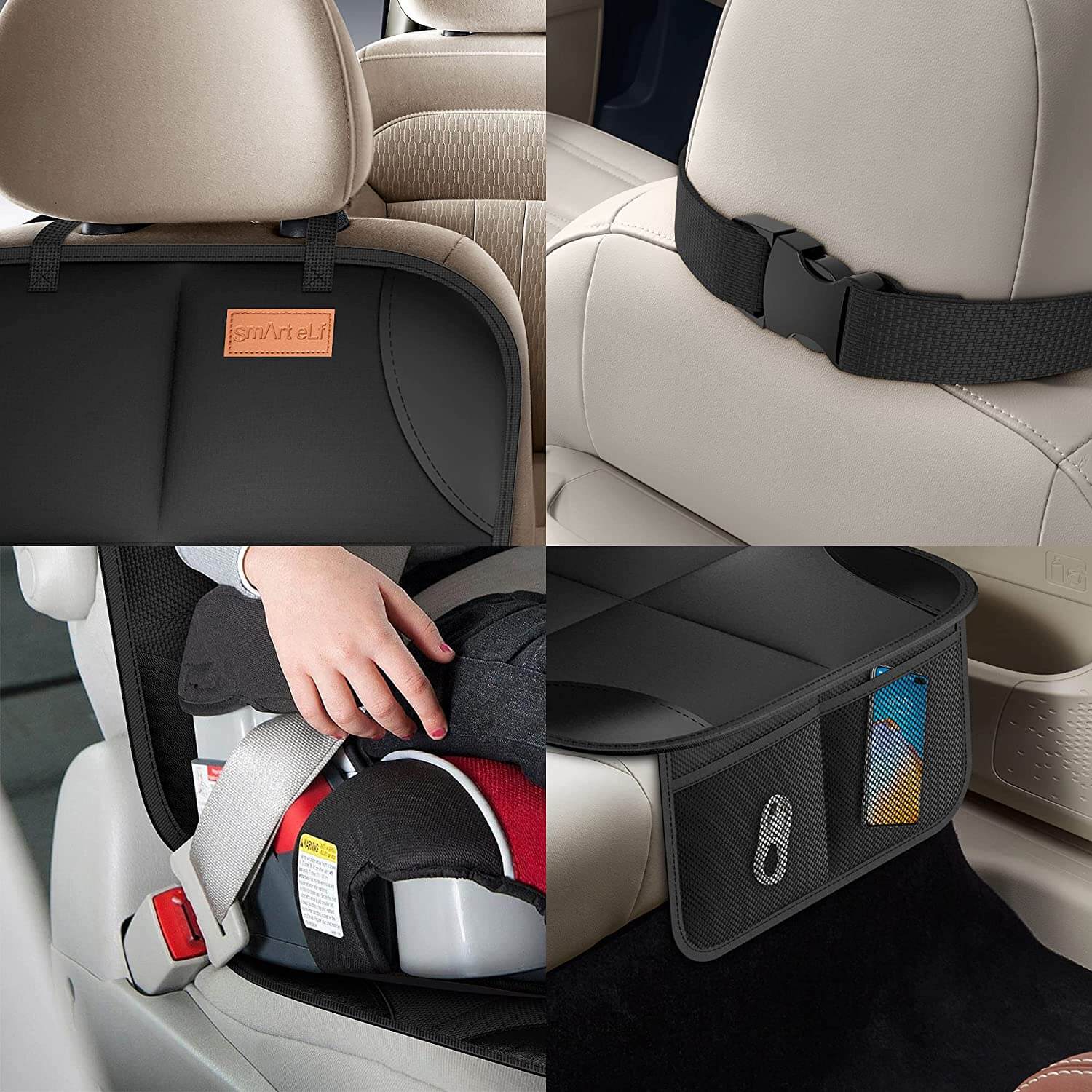 Car Seat Covers non-slip mesh pockets - Image 7