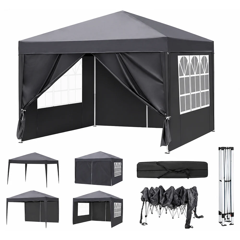 Gazebo 3X3 Outdoor Marquee Gazebos Wedding Party Camping Tent 4 Wall Panels