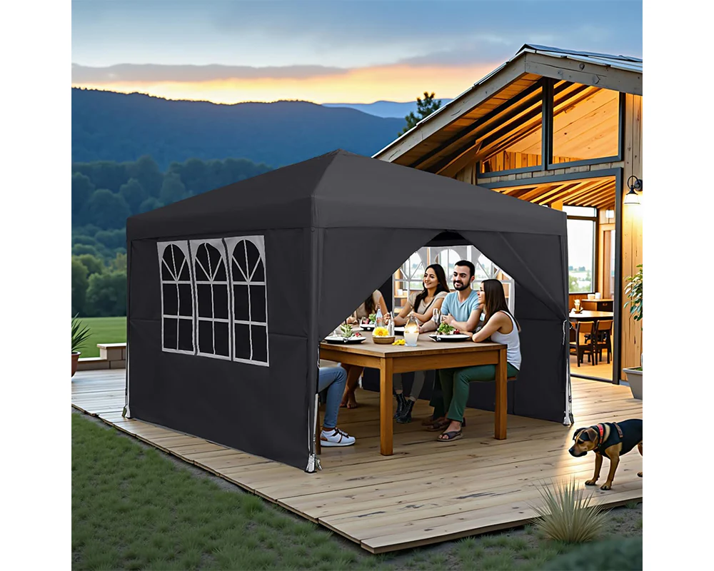 Gazebo 3X3 Outdoor Marquee Gazebos Wedding Party Camping Tent 4 Wall Panels - Image 3
