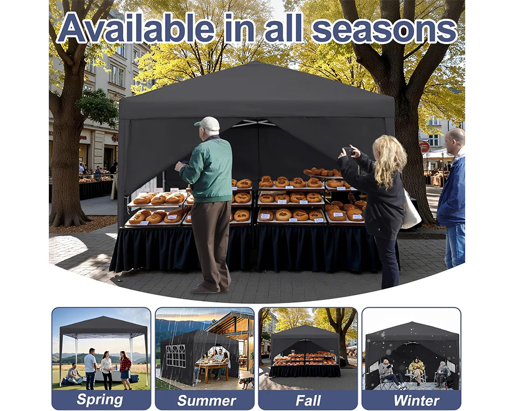 Gazebo 3X3 Outdoor Marquee Gazebos Wedding Party Camping Tent 4 Wall Panels - Image 4