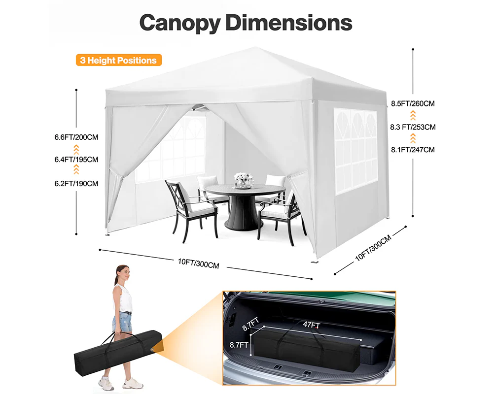 Foldable Outdoor Pop Up Gazebo 3x3M - Image 5