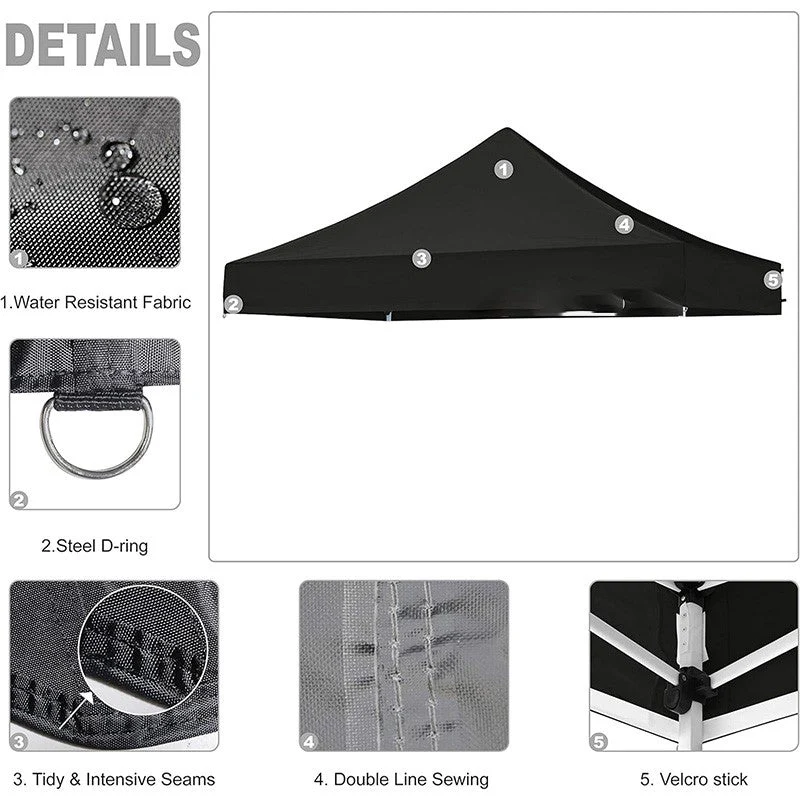 3x3 Gazebo Roof Cover Outdoor Garden Marquee Waterproof Tent - Image 7