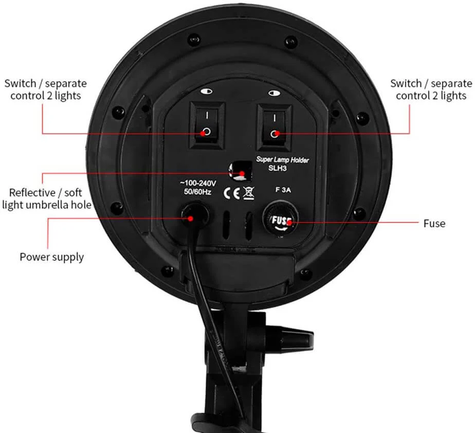 4 Head Photography Studio Lighting Kit - Image 3