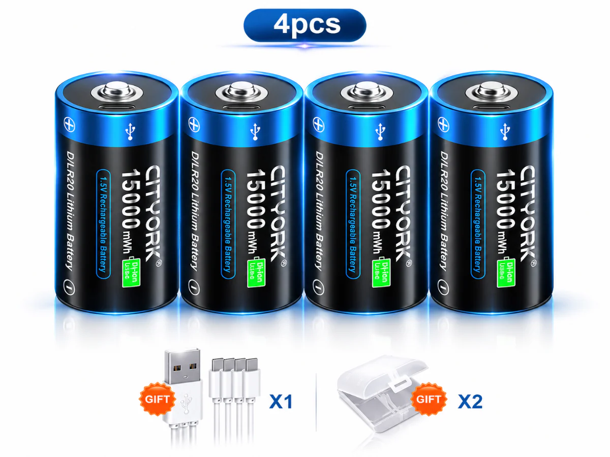 Rechargeable D Batteries 4 PCS - Image 2