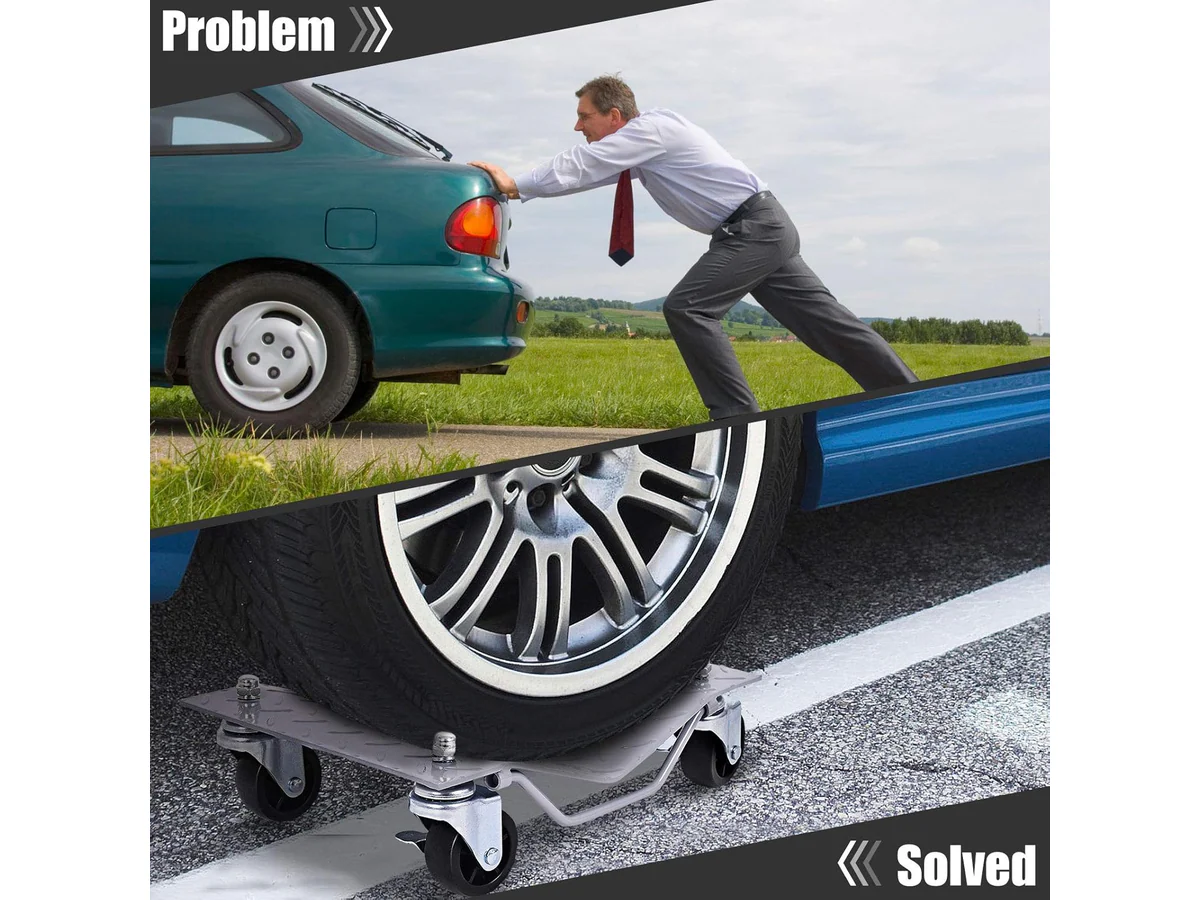 Tire Wheel Dolly 4 Pack Heavy Duty Vehicle Positioning Skates - Image 8