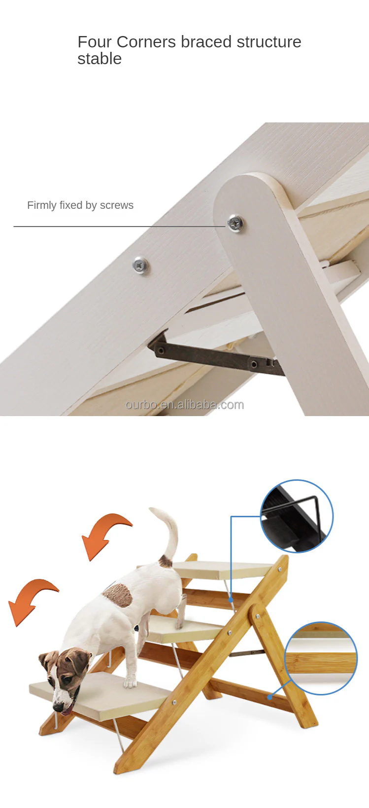 Pet Steps Ramp Dog Stairs Cat 3 Steps Portable - Image 2