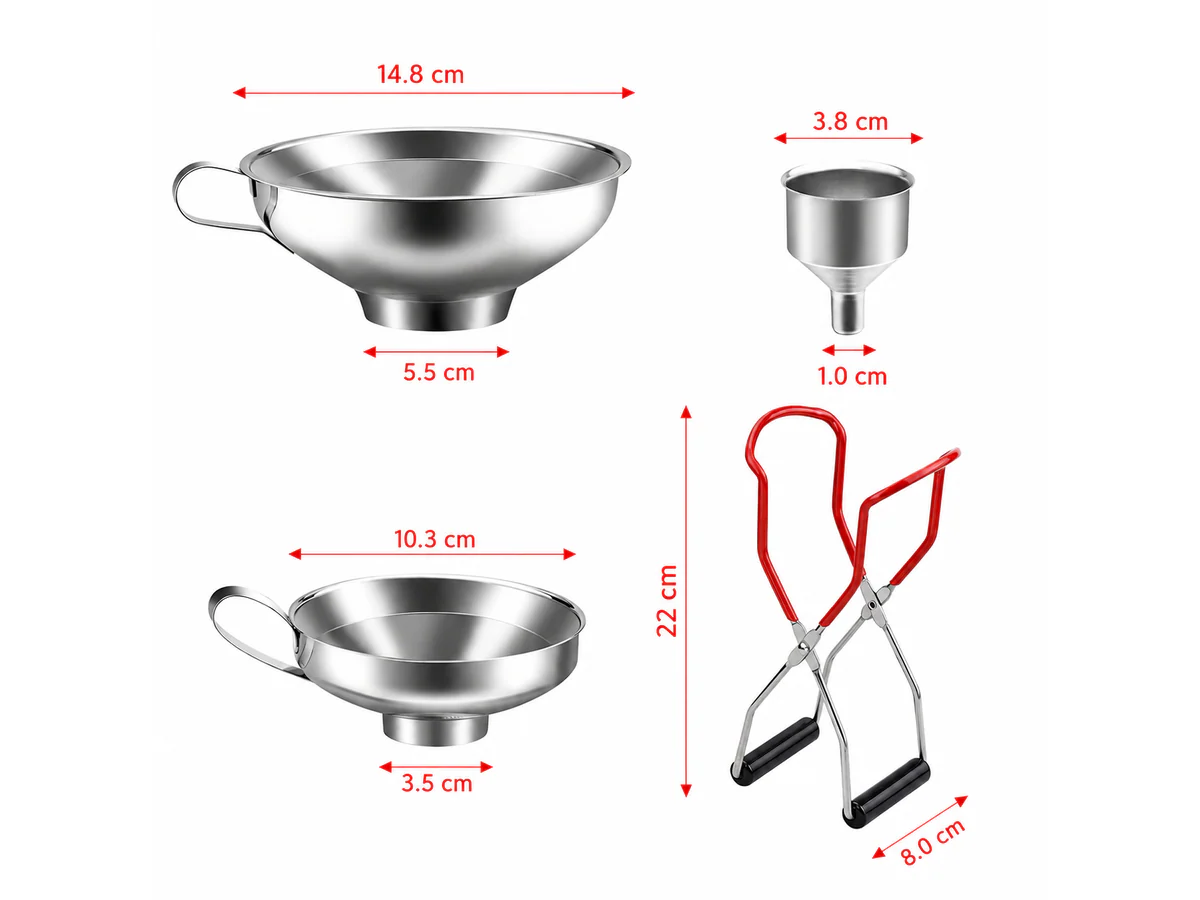Stainless Steel Kitchen Funnel Set - Image 4