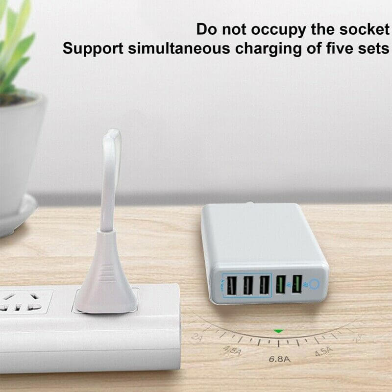 5-port mobile phone charger, Smart USB charger,QC fast charging - Image 3