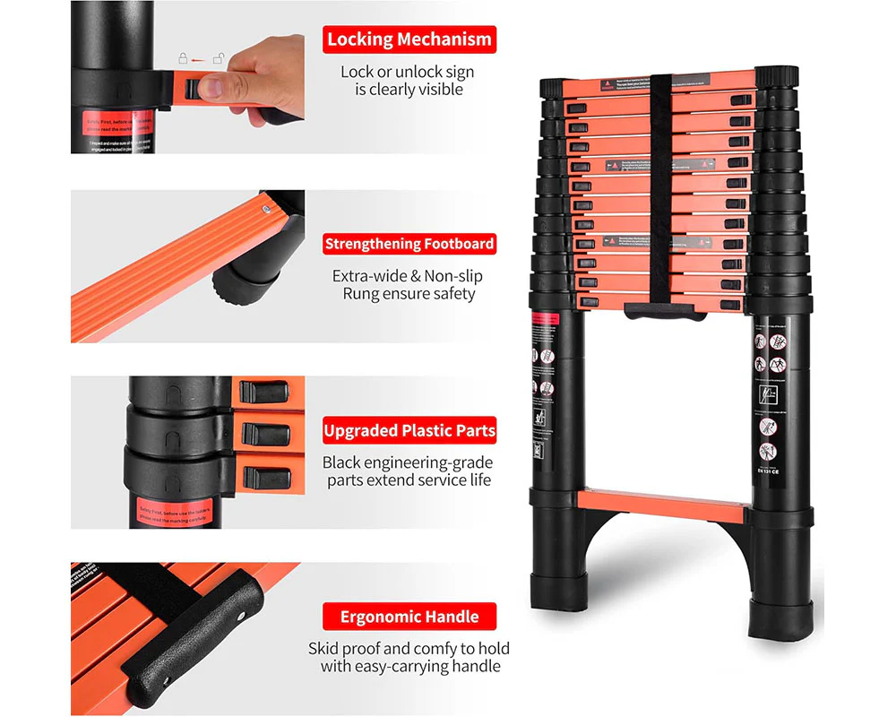 Telescopic Ladder 5m Aluminium Telescoping - Image 5