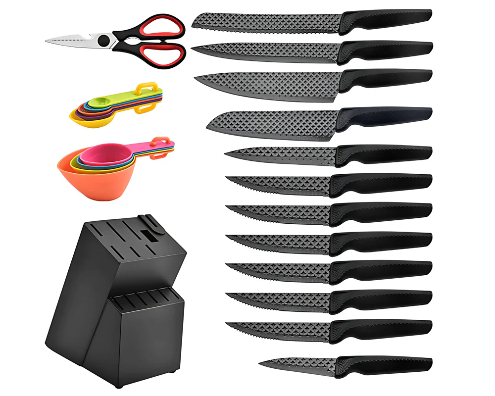 Kitchen Knife Set with Knife Block - Image 2