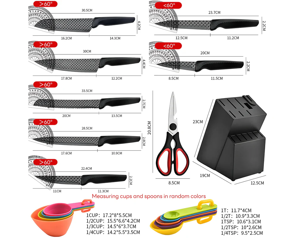 Kitchen Knife Set with Knife Block - Image 5