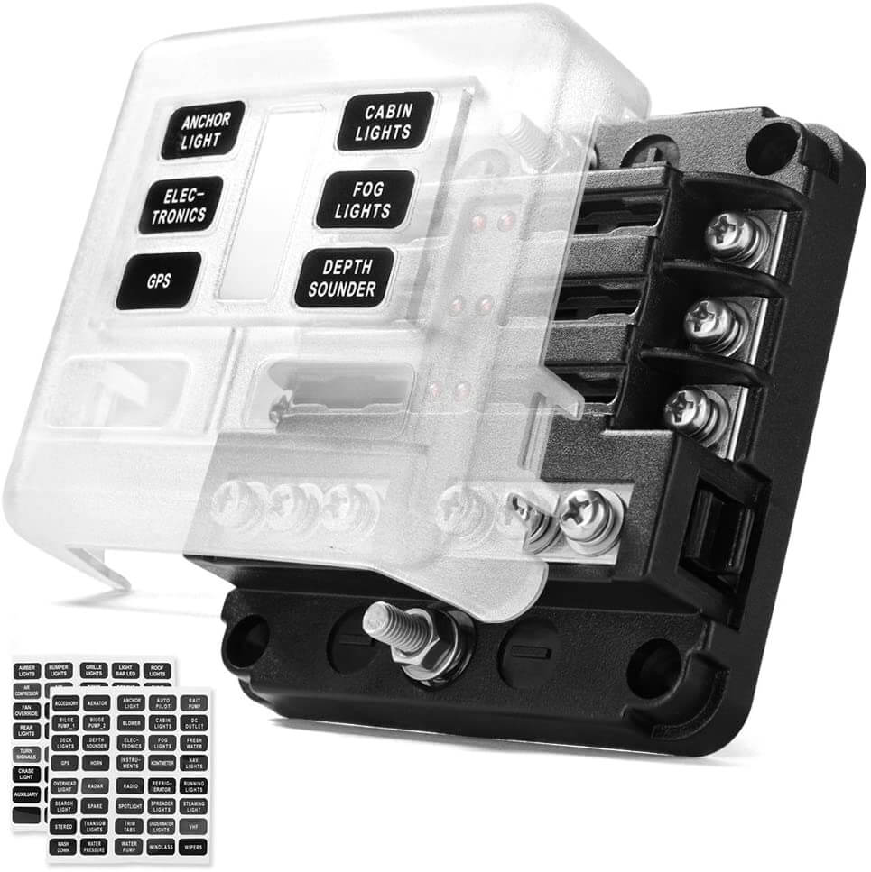 6 Circuit Negative Bus Blade Fuse Block - Image 2