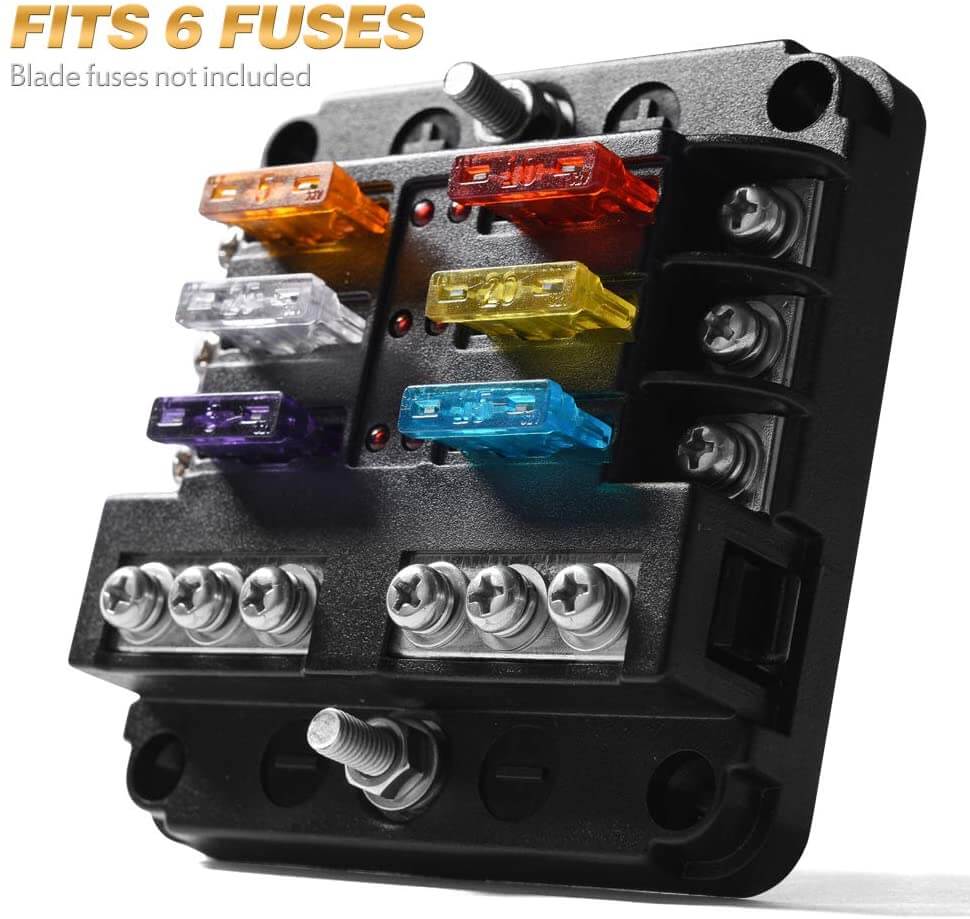 6 Circuit Negative Bus Blade Fuse Block - Image 3