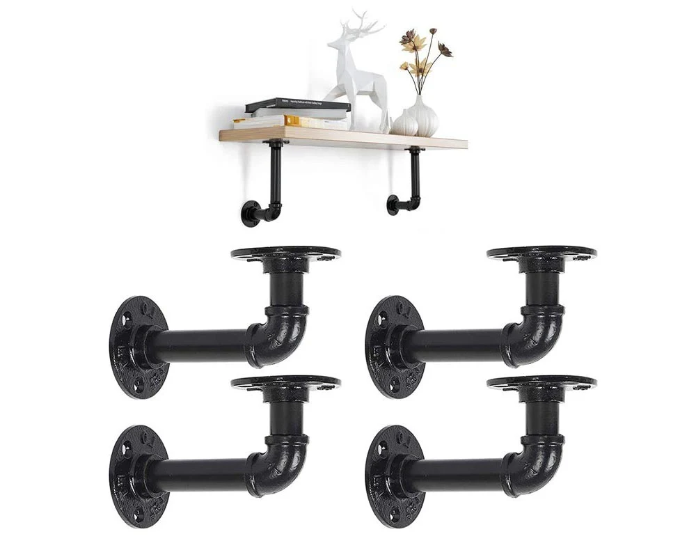 4 Pcs Industrial Rustic Shelf Brackets - Image 10