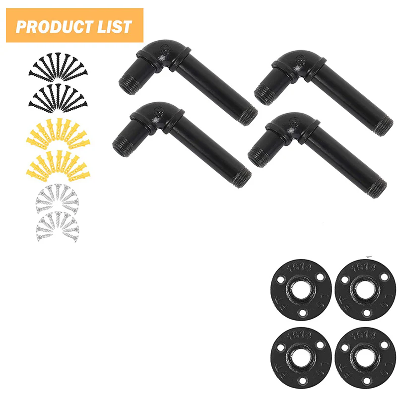4 Pcs Industrial Rustic Shelf Brackets - Image 3